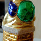Vintage Czech Republic, Glass Blown, Hand Painted Christmas Tree Ornament - Large Santa in Chimney