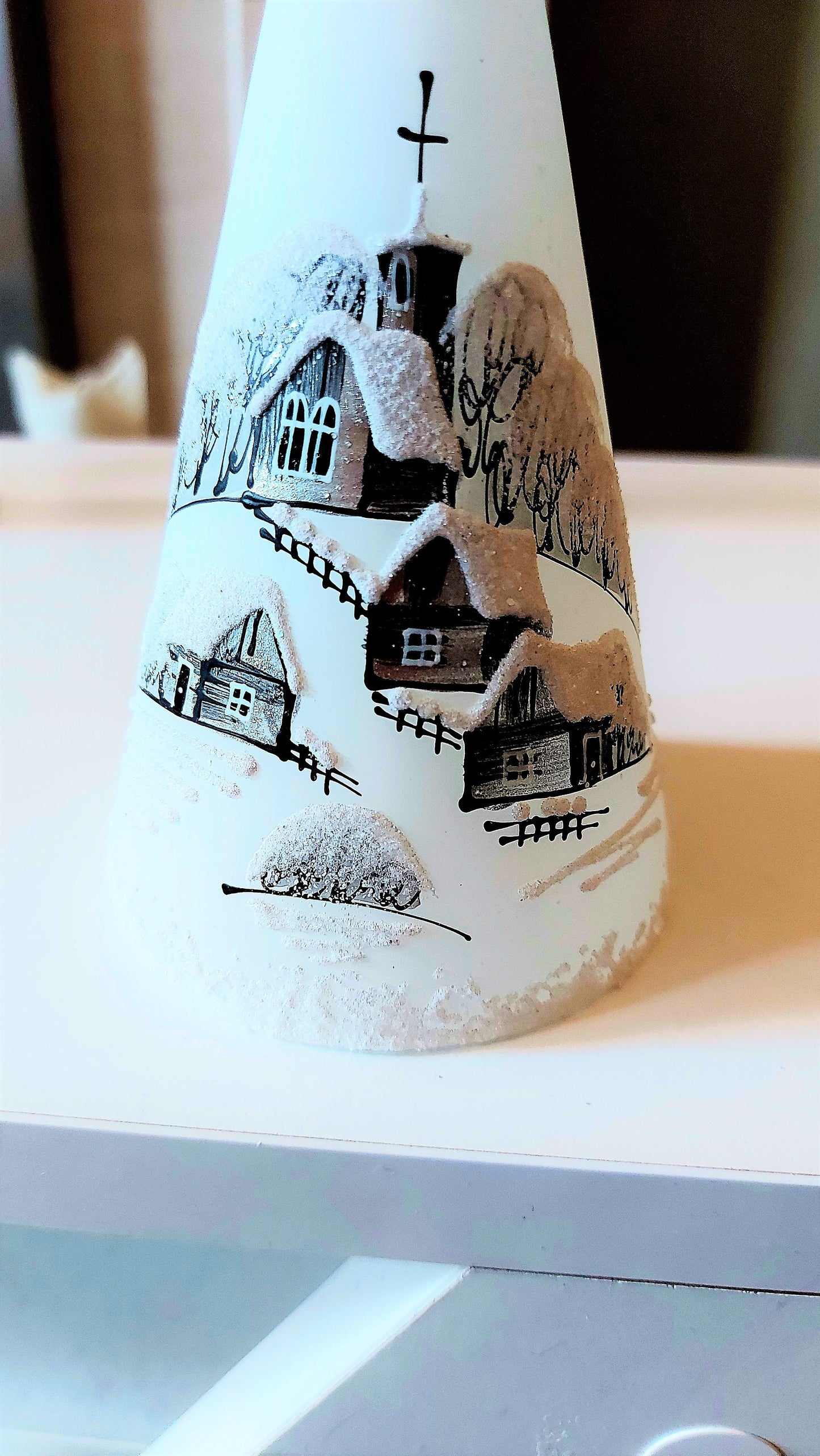 Vintage Czech Glass Angel Christmas Ornament: Hand-Painted Candle Holder