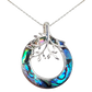 Silver Handmade Inlay Pendant Semi Precious Abalone Shell- Tree of Life
