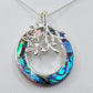 Silver Handmade Inlay Pendant Semi Precious Abalone Shell- Tree of Life