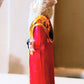 Vintage Czech Republic, Glass Blown, Hand Painted Christmas Tree Ornament - Thin Santa Red