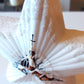 Vintage Czech Republic, Glass Blown, Hand Painted Christmas Tree Ornament - White Star Tree Topper