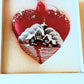 Vintage Czech Glass Christmas Ornament: Hand-Painted Red Heart House
