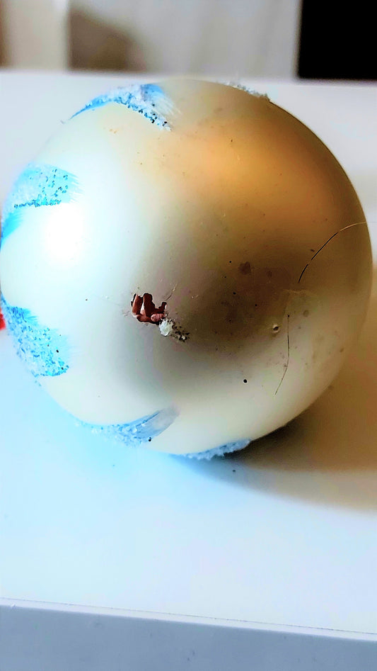 Vintage Czech Republic, Glass Blown, Hand Painted Christmas Tree Ornament - 2 Tier Snowman (reduced)