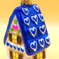 Vintage Czech Republic, Glass Blown, Hand Painted Christmas Tree Ornament - Ginger Bread House
