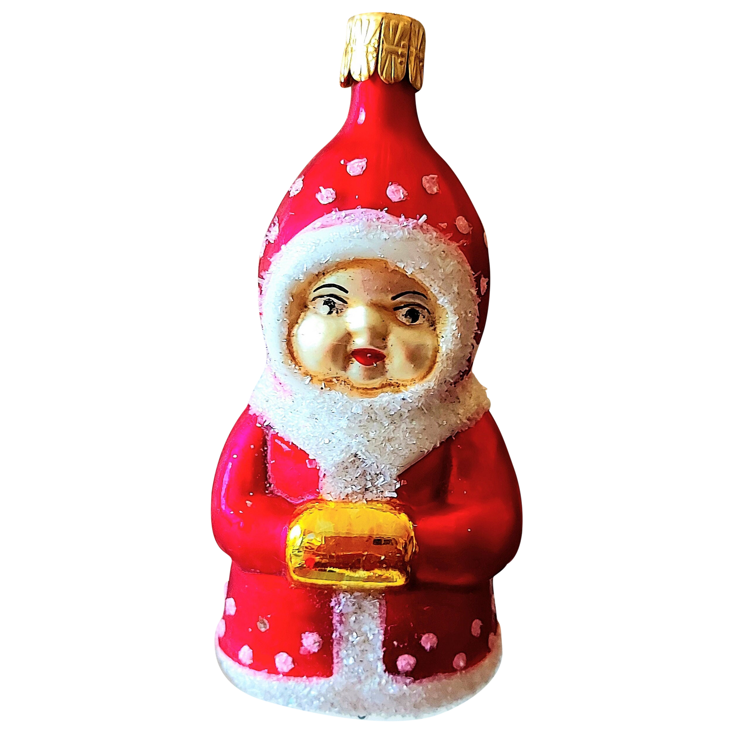 Czech Republic, Glass Blown, Hand Painted Christmas Tree Ornament - Gnome