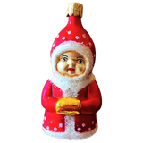 Czech Republic, Glass Blown, Hand Painted Christmas Tree Ornament - Gnome