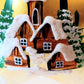 Vintage Czech Glass Christmas Ornament: Hand-Painted Gold Star, House Motif
