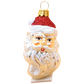 Czech Republic, Glass Blown, Hand Painted Christmas Tree Ornament - Santa Head