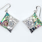 Silver Handmade Inlay Pendant/Earring Set Semi Precious Abalone Shell- Square