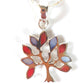 Silver Handmade Inlay Pendant/Earring Set Semi Precious Natural Shell- Tree