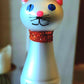 Vintage Czech Republic, Glass Blown, Hand Painted Christmas Tree Ornament - Silver Cat