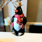 Vintage Hand Painted Glass Penguin Christmas Ornament - Czech Republic