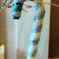 Vintage Czech Republic, Glass Blown, Hand Painted Christmas Tree Ornament - Small  Candy Cane