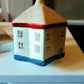Vintage Czech Glass Christmas Ornament: Hand-Painted Glittery House