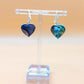 Silver Handmade Inlay Earrings Semi Precious Abalone Shell- Heart