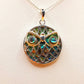 Silver Handmade Inlay Pendant Semi Precious Abalone Shell- Owl