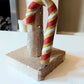 Vintage Czech Republic, Glass Blown, Hand Painted Christmas Tree Ornament - Small  Candy Cane
