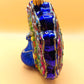 Vintage Czech Republic, Glass Blown, Hand Painted Christmas Tree Ornament - Peacock Purple