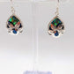 Silver Handmade Inlay Earrings Semi Precious Abalone Shell- Flower