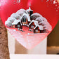 Vintage Czech Glass Christmas Ornament: Hand-Painted Red Heart House