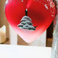 Vintage Czech Glass Christmas Ornament: Hand-Painted Red Heart House