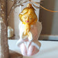 Vintage Czech Republic, Glass Blown, Hand Painted Christmas Tree Ornament - Pink Angel
