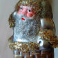 Vintage Czech Republic, Glass Blown, Hand Painted Christmas Tree Ornament - Large Santa in Chimney