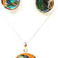 Silver Handmade Inlay Pendant/Earring Set Semi Precious Abalone Shell- Moon