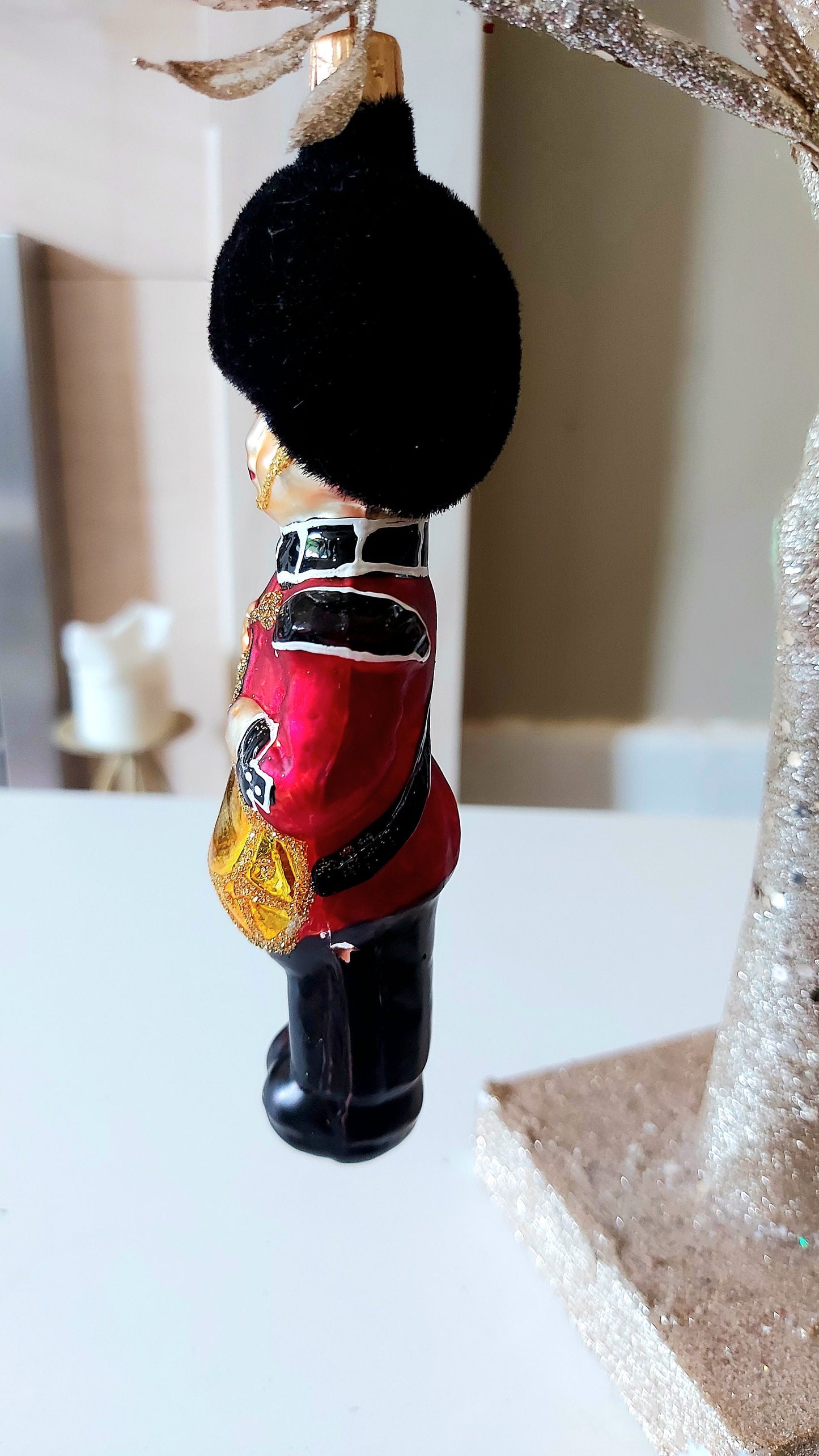 Vintage Czech Republic, Glass Blown, Hand Painted Christmas Tree Ornament - Large Drummer Boy