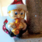 Vintage Czech Republic, Glass Blown, Hand Painted Christmas Tree Ornament - Gnome Musician