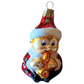 Czech Republic, Glass Blown, Hand Painted Christmas Tree Ornament - Gnome Musician