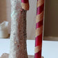 Vintage Czech Republic, Glass Blown, Hand Painted Christmas Tree Ornament - Large  Candy Cane