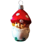 Czech Republic, Glass Blown, Hand Painted Christmas Tree Ornament - Mushroom Child