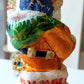 Vintage Czech Republic, Glass Blown, Hand Painted Christmas Tree Ornament - Large Santa Chimney Gold