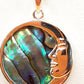 Silver Handmade Inlay Pendant/Earring Set Semi Precious Abalone Shell- Moon