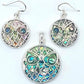 Silver Handmade Inlay Pendant/Earring Set Semi Precious Abalone Shell- Owl