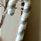 Vintage Czech Republic, Glass Blown, Hand Painted Christmas Tree Ornament - Small  Candy Cane