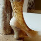 Vintage Czech Republic, Glass Blown, Hand Painted Christmas Tree Ornament - Boot Gold
