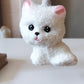 Vintage Czech Republic, Glass Blown, Hand Painted Christmas Tree Ornament - White Pussy Cat