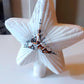Vintage Czech Republic, Glass Blown, Hand Painted Christmas Tree Ornament - White Star Tree Topper
