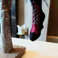 Vintage Czech Republic, Glass Blown, Hand Painted Christmas Tree Ornament - Boot Pink