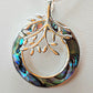 Silver Handmade Inlay Pendant Semi Precious Abalone Shell- Tree of Life