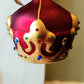 Vintage Czech Republic, Glass Blown, Hand Painted Christmas Tree Ornament - Crown