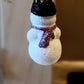 Vintage Czech Republic, Glass Blown, Hand Painted Christmas Tree Ornament - Snowman a pair ( x 2 )