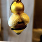 Vintage Czech Glass Bumble Bee Christmas Ornament - Hand Painted Pair