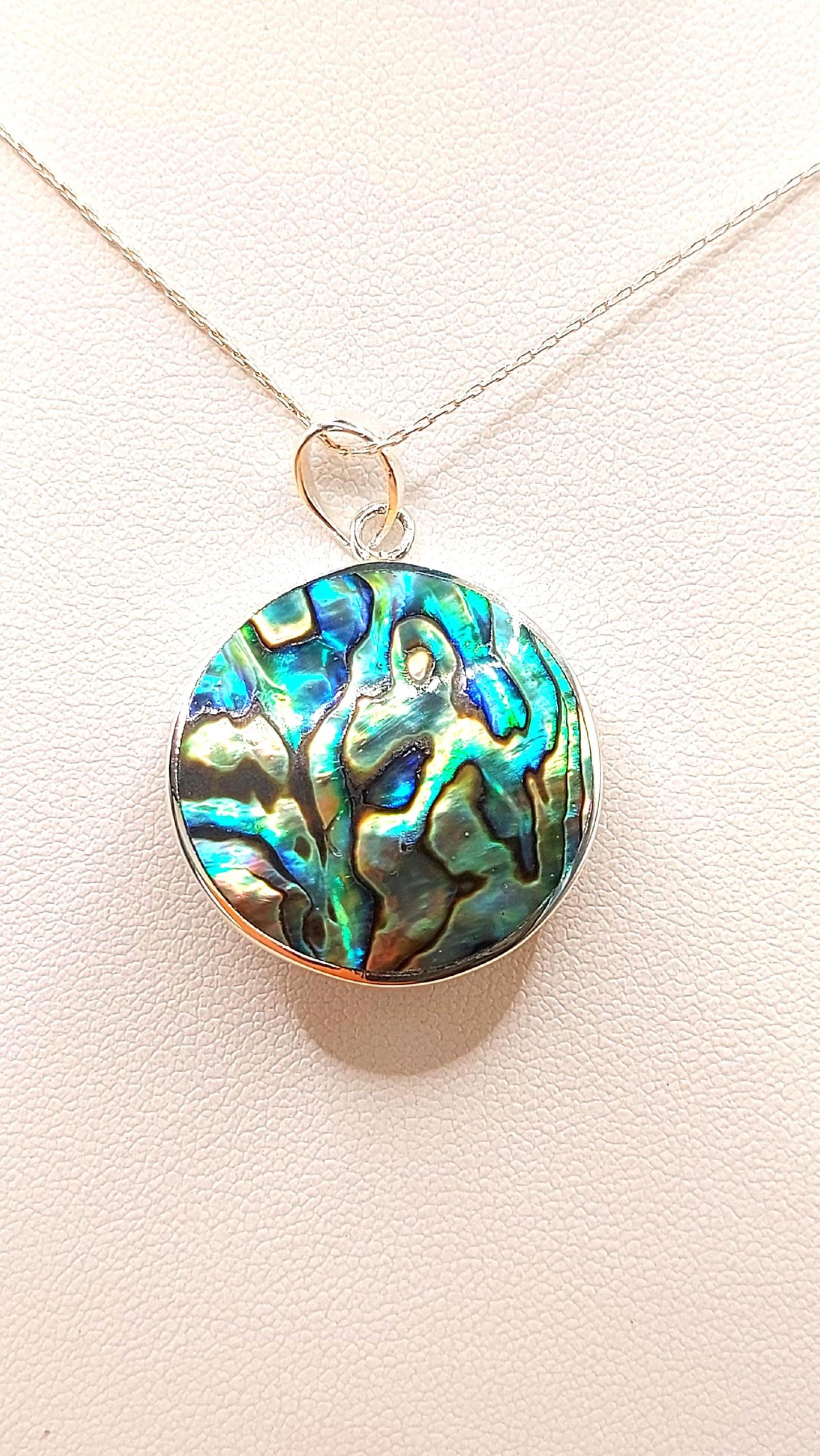 Silver Handmade Inlay Pendant Semi Precious Abalone Shell- Owl
