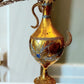 Vintage Czech Republic, Glass Blown, Hand Painted Christmas Tree Ornament - Genie Lamp gold/silver