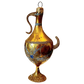 Czech Republic, Glass Blown, Hand Painted Christmas Tree Ornament - Genie Lamp gold/silver
