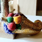 Vintage Czech Republic, Glass Blown, Hand Painted Christmas Tree Ornament - Large Fruit Cone Gold